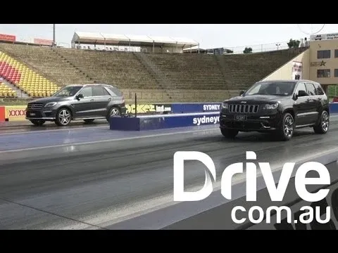 Jeep SRT8 v AMG ML63 | Drag Race — Drive.com.au
