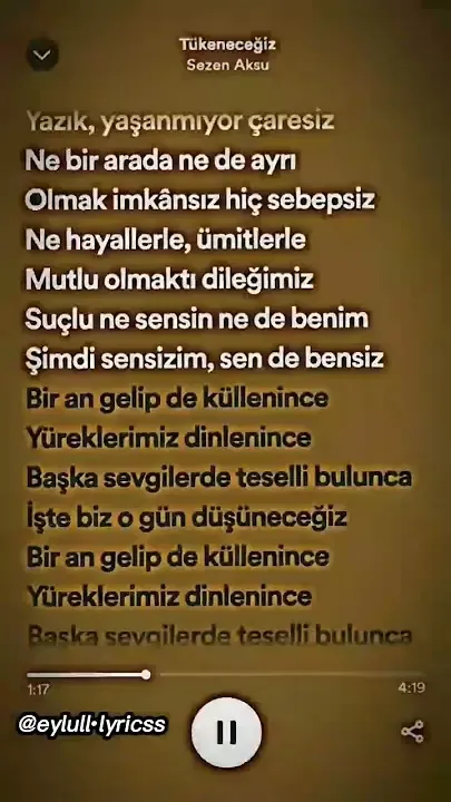 Sezen Aksu-tükeneceğiz•lyricss🤍 #keşfet #tutsunpls #shorts #lyrics #sezenaksu #keşfetedüş — ناشناس